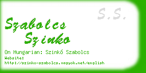 szabolcs szinko business card