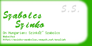 szabolcs szinko business card